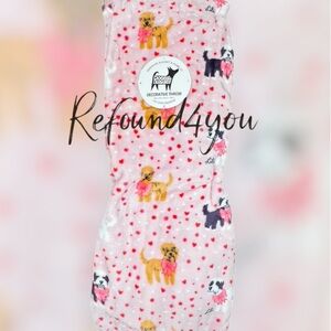 Berkshire - ‘Dog Bow Heart & Polkadots’ plush throw 60”x70” NWT Firm! No offers!